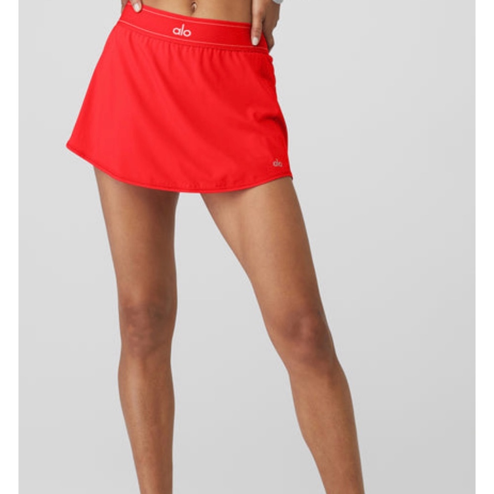 Alo- Match Point Tennis Skirt - Red Hot